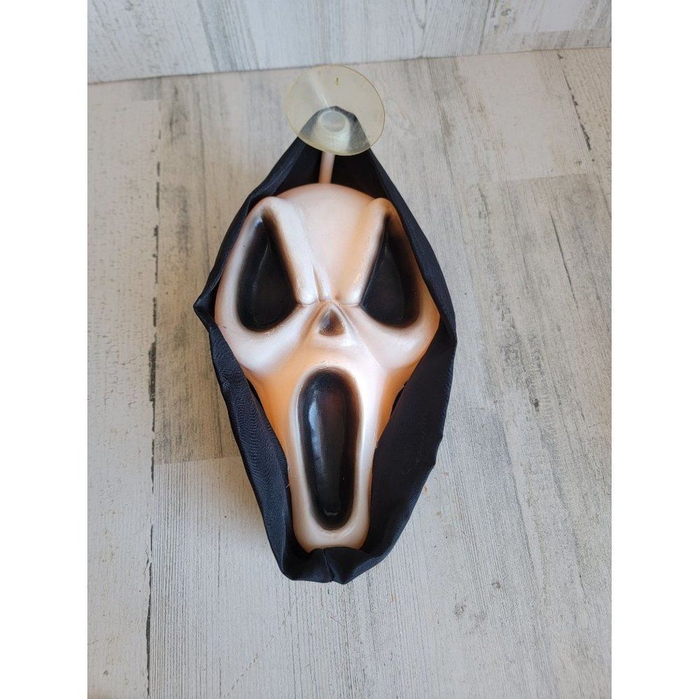 Gemmy ghost face scream light up suction cup window cling vintage